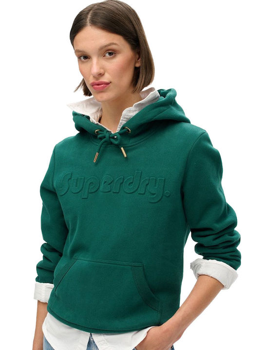 Superdry Embossed Logo Женска суичър Dark Pine Green