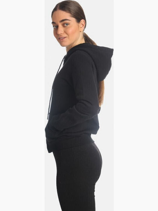 Women's Sweatshirt Jacket Hooded Black