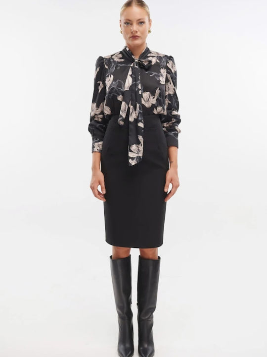 Set mit Hoch tailliert Midi Rock Black