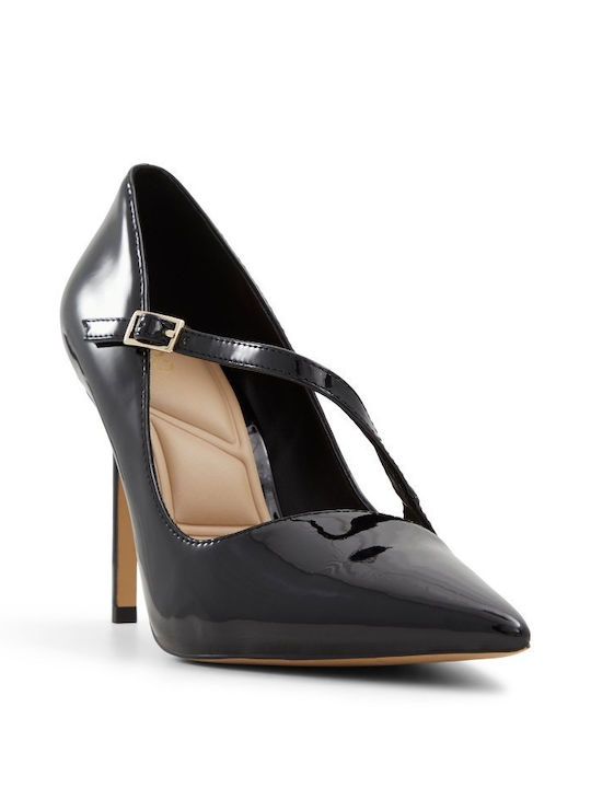 Γόβες από Lackleder mit Riemchen Schwarz