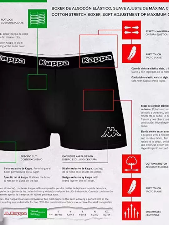 Kappa Men's Boxers 2Pack Black