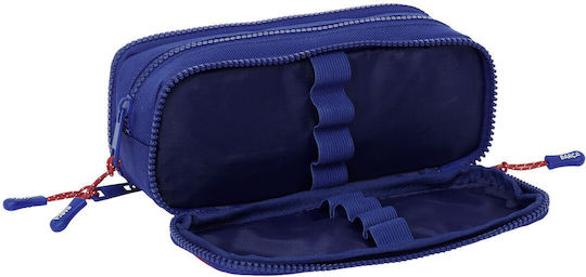 Safta Pencil Case with 3 Compartments Burgundy