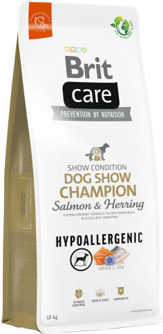 Brit Care Dog Show Champion 12kg Dry Food Grain-Free & Gluten-Free for Adult Dogs with Herring and Salmon