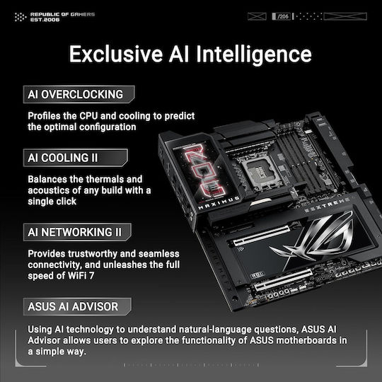 Asus ROG Maximus Z890 Extreme Wi-Fi Дънна платка Extended ATX с Intel 1851 Сокет