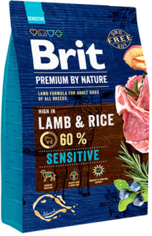 Brit Premium by Nature Adult Sensitive 1kg Dry Food Gluten-Free for Adult Dogs with Lamb and Rice
