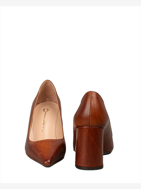 Mourtzi Leather Tabac Brown Heels