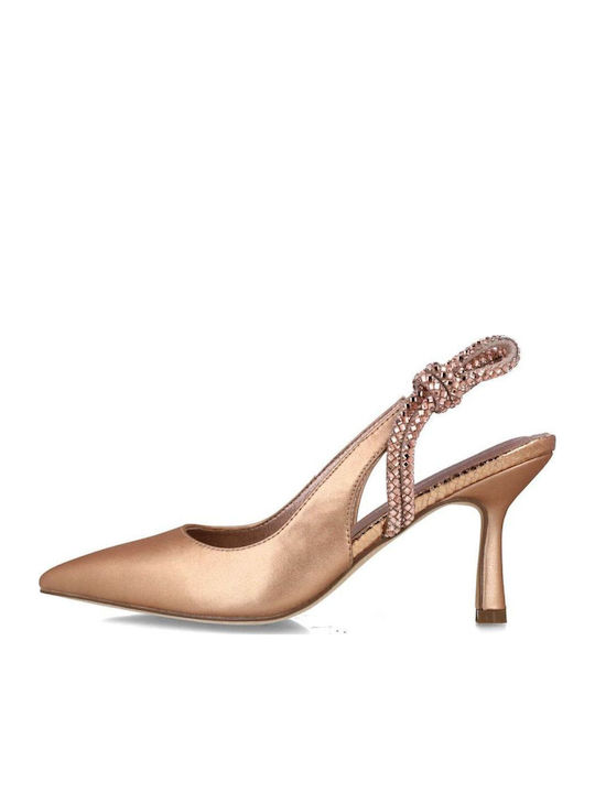 Γόβες με Λουράκι & Ψηλό Τακούνι Χρυσές