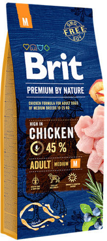 Brit 1kg Trockenfutter ohne Gluten für erwachsene Hunde mittlerer Rassen mit Huhn, Thunfisch, Apfel, Lachs, Leber und Fleisch