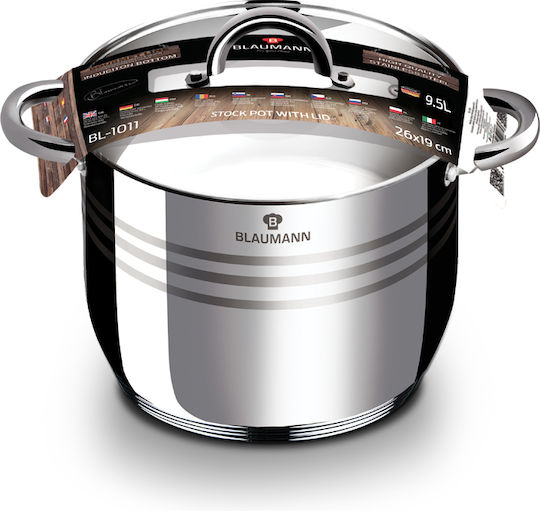 Deep Stainless Steel Stockpot 9.5L / 26cm BL-1011