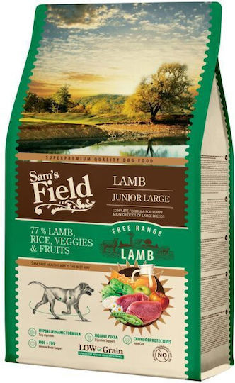 Sam's Field Junior Large 13kg Dry Food with Few Grains for Large Breed Puppies with Lamb