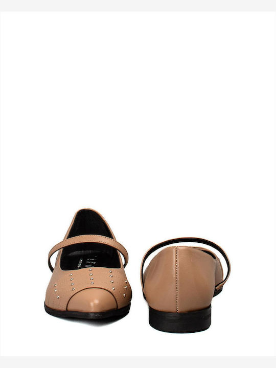 Leather Ballerinas Brown