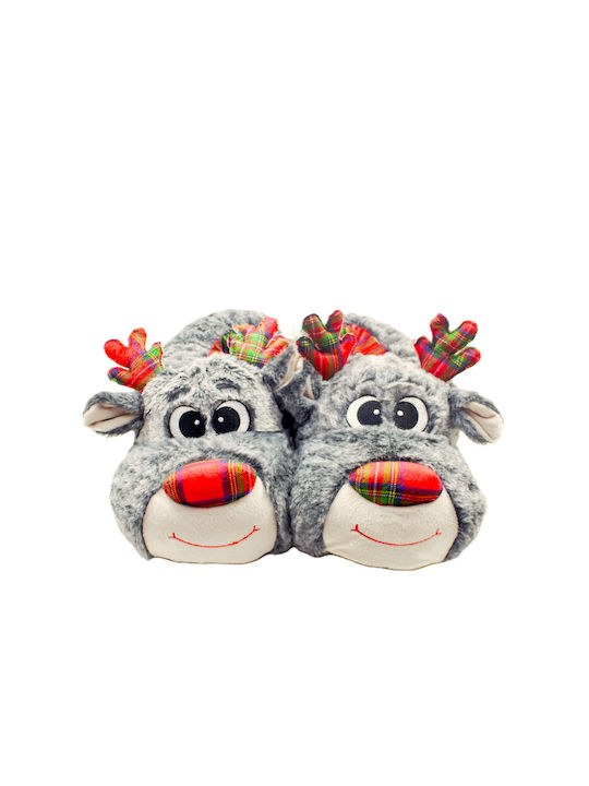 Adam's Shoes Animal Men's Slippers Gray