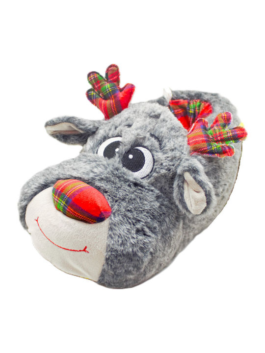 Mad House Animal Men's Slippers Gray