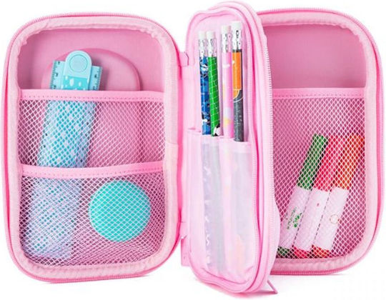 Yolo Pencil Case with 2 Compartments Pink