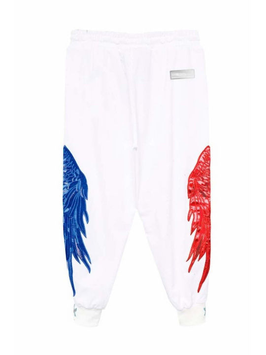 Pantaloni de trening cu Elastic Alb