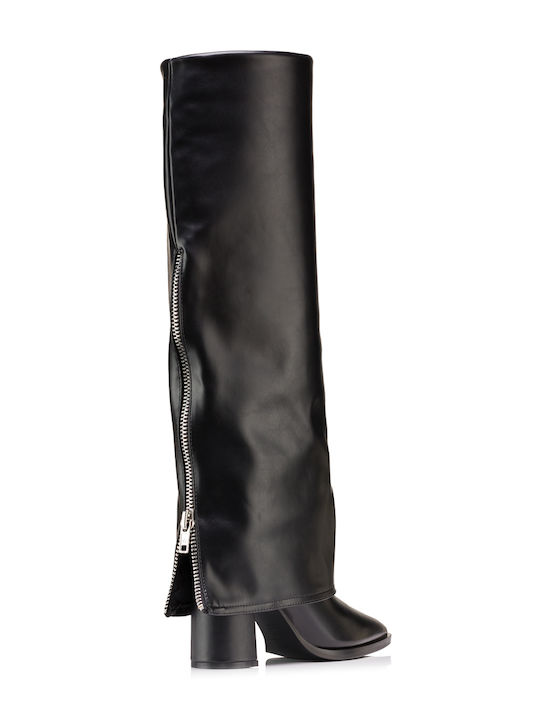 Primadonna Leather High Heel Women's Boots with Zipper Black