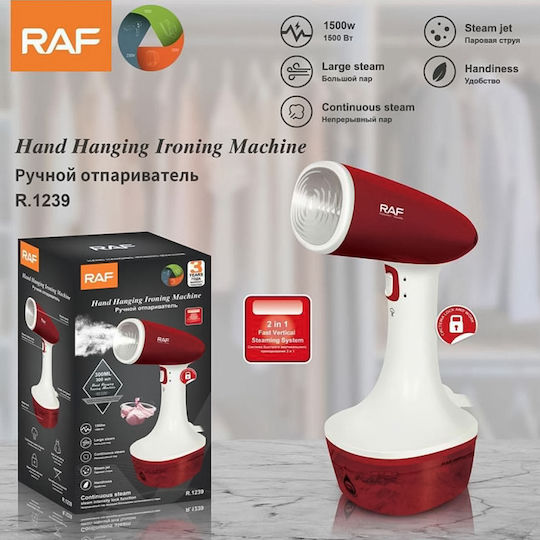Raf R.1239 Aparat de călcat cu abur pentru haine de Mână 1500W cu rezervor 300ml Roșu