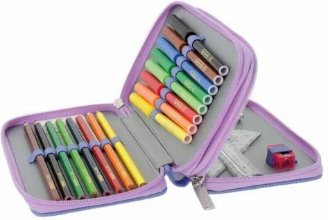 Herlitz Mermaid Ученически Несесер Пълен 19 Бройки Лилав
