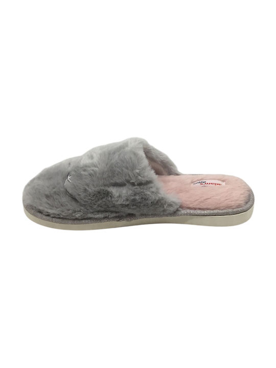 Adam's Shoes Winter Women's Slippers in Gray color