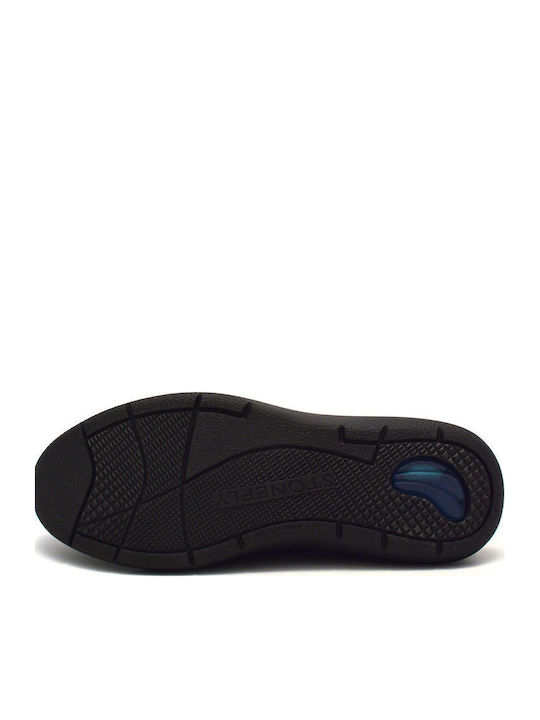 Season Leder Herren Freizeitschuhe Schwarz