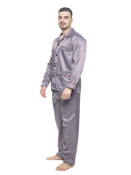 Men's Winter Satin Pajamas Set GRI