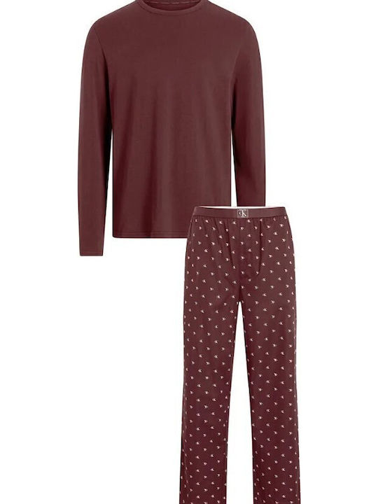 Calvin Klein Men's Winter Pajamas Set Bordeaux