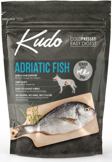 Kudo Adriatic Fish Senior Light 3kg Dry Food Diet for Senior Dogs with Fish