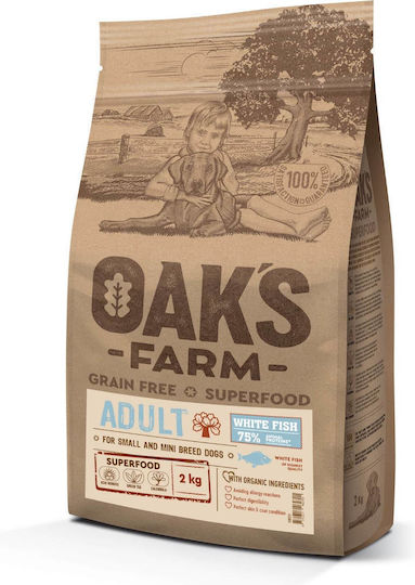 Oak's Farm Adult Mini 2kg Dry Food Grain-Free for Adult Small Breed Dogs with Fish