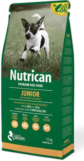 Nutrican Junior 15kg Dry Food for Puppies with Corn, Chicken and Rice