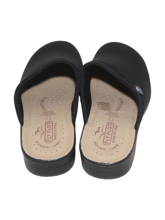 Fly Flot Femei Din piele Anatomici Sabot Negre