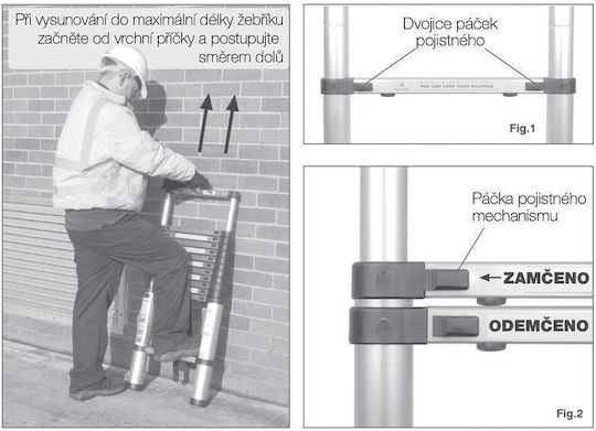 G21 Telescopic Ladder Aluminum of Steps with Maximum Height 3.2m