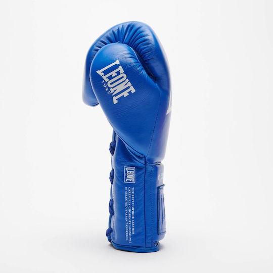 Leone 1947 Leather Boxing Gloves for Competition Blue