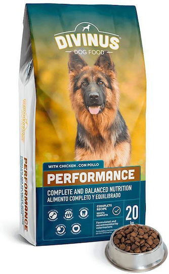 Divinus Pet Nutrition Performance 20kg Dry Food Gluten-Free for Adult Dogs with Chicken