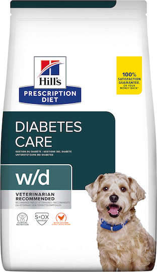 Hill's Prescription Diet w/d Diabetes Care 4kg Dry Food Diet for Adult Dogs with Chicken