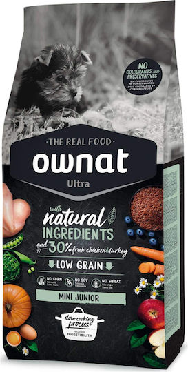 Ownat Ultra Low Grain MIni 3kg Dry Food with Few Grains for Small Breed Puppies with Chicken and Vegetables