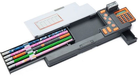 Yolo Retro Pencil Case Barrel with 1 Compartment Gray Basketball Pro