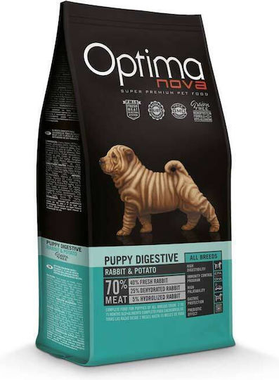 Optimanova Puppy Digestive Rabbit & Potato 12кг Суха Храна без Зърнени храни за Кученца с Заек и Картофи