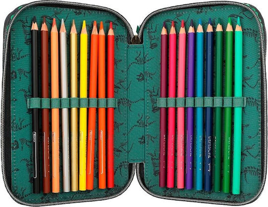 Depesche Pencil Case Barrel with 3 Compartments Green