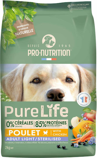 Flatazor Pure Life Light & Sterilized 2kg Ξηρά Τροφή Διαίτης, χωρίς Σιτηρά & Γλουτένη Στειρωμένων Σκύλων με Πάπια και Ψάρια