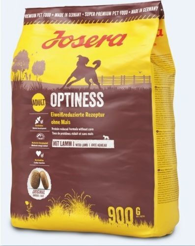 Josera Optiness Lamb & Rice 0.9kg Ξηρά Τροφή χωρίς Σιτηρά για Ενήλικους Σκύλους Μεσαίων & Μεγαλόσωμων Φυλών με Αρνί, Πουλερικά και Ρύζι