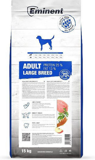 Eminent Adult Large 25/13 15kg Dry Food for Adult Large Breed Dogs with Chicken and Rice