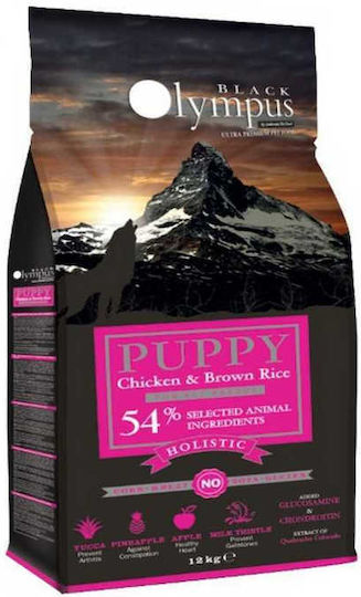 Black Olympus Puppy Holistic 2kg Dry Food Gluten-Free, with Few Grains for Puppies with Turkey, Brown rice and Chicken & Turkey