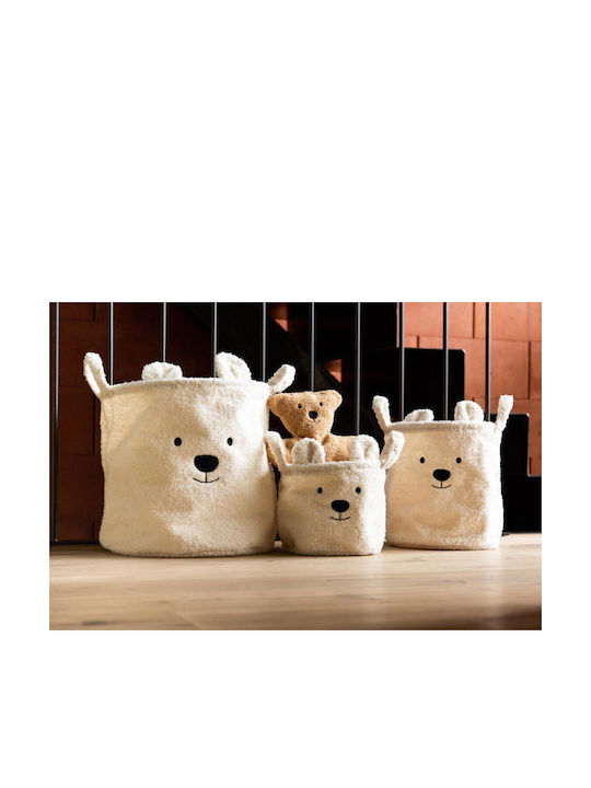 Set 3 Childhome Weiße Teddy Aufbewahrungskörbe