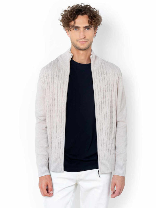 The Bostonians Men's Knitted Cardigan Sand