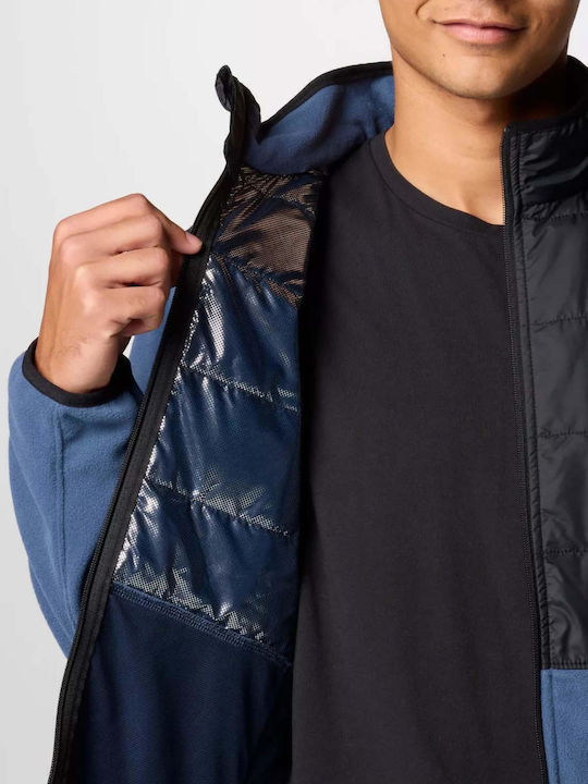 Basin Butte Full Men's Fleece Cardigan Blue