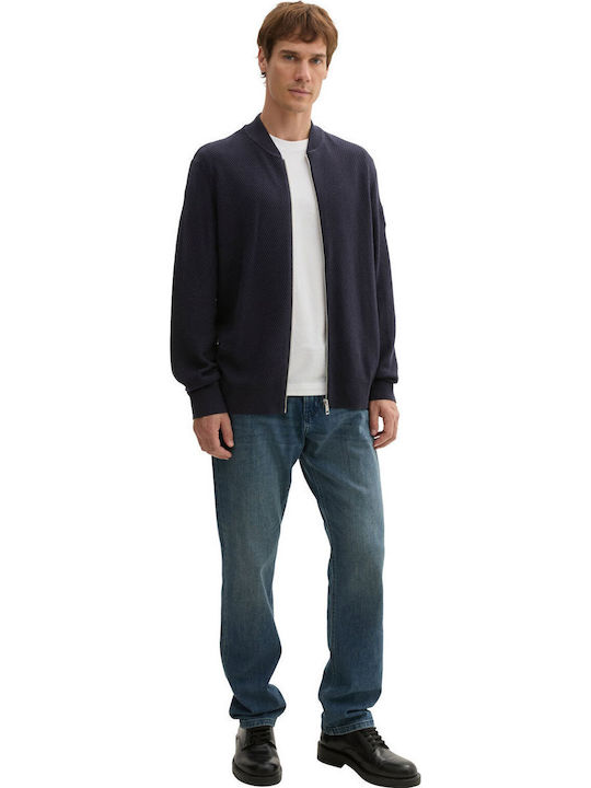 Herren Strickjacke Navy Melange