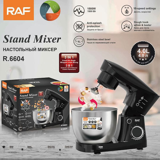 Raf Stand Mixer 1500W with Stainless Mixing Bowl 4lt