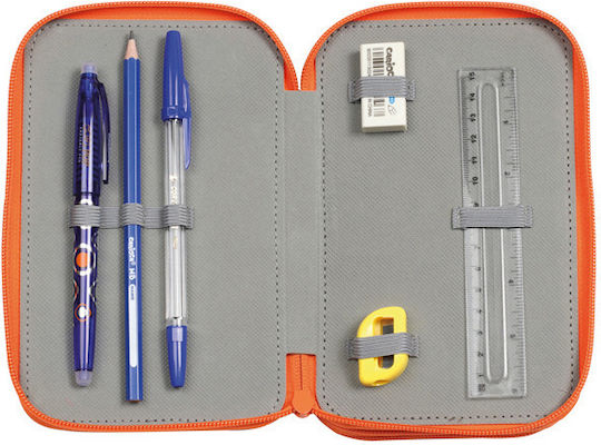 Carioca Comics Pencil Case Full 41pcs with 3 Compartments Gray Aargh