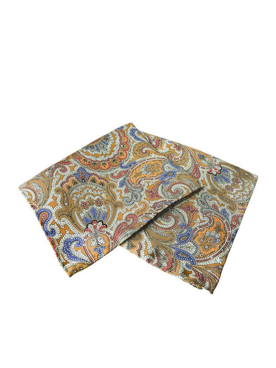 Silk Scarf Brown Paisley Width 33 cm