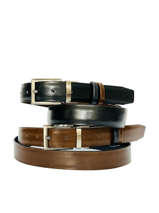 Men's Belt Leather Double Sided Brown